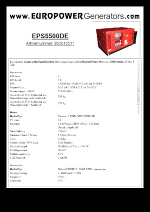 Stromerzeuger, Diesel Europower EPS5500DE (S)
