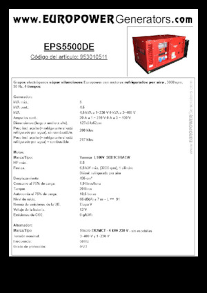Stromerzeuger, Diesel Europower EPS5500DE (S)