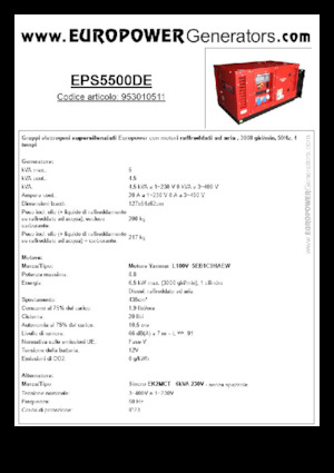 Stromerzeuger, Diesel Europower EPS5500DE (S)
