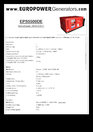 Stromerzeuger, Diesel Europower EPS5500DE (S)