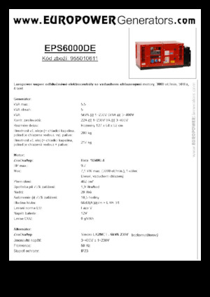 Stromerzeuger, Diesel Europower EPS6000DE (S)