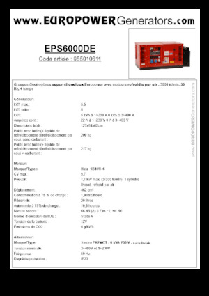 Stromerzeuger, Diesel Europower EPS6000DE (S)
