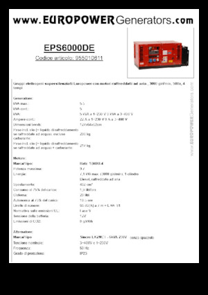 Stromerzeuger, Diesel Europower EPS6000DE (S)