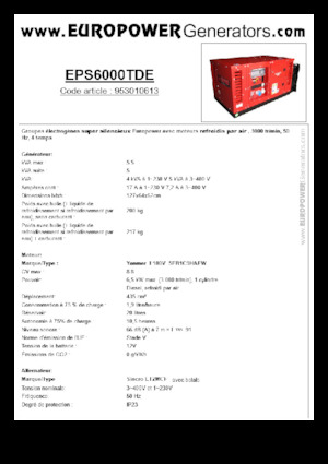 Stromerzeuger, Diesel Europower EPS6000TDE (S)