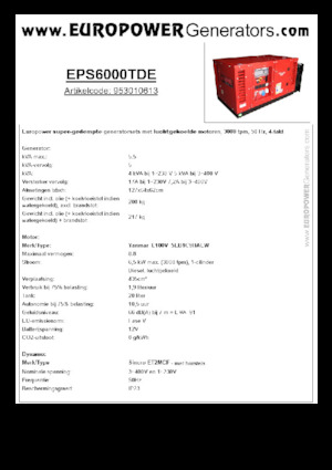 Stromerzeuger, Diesel Europower EPS6000TDE (S)