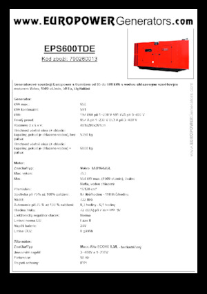 Stromerzeuger, Diesel Europower EPS600TDE (MA)