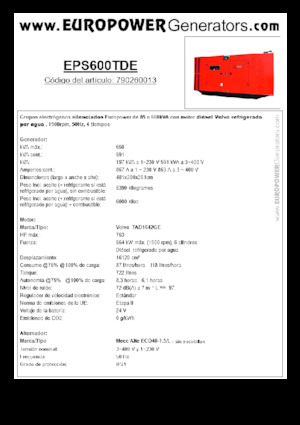 Stromerzeuger, Diesel Europower EPS600TDE (MA)