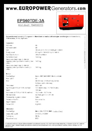 Stromerzeuger, Diesel Europower EPS60TDE-3A (MA)