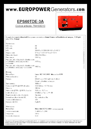 Stromerzeuger, Diesel Europower EPS60TDE-3A (MA)