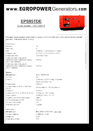 Stromerzeuger, Diesel Europower EPS85TDE (MA)