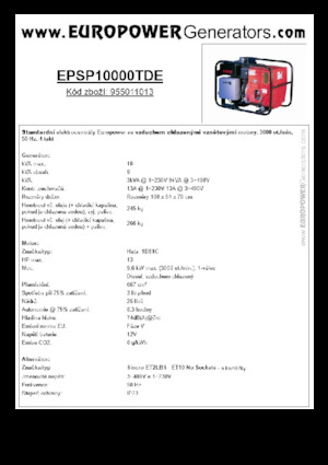 Stromerzeuger, Diesel Europower EPSP10000TDE (S)