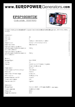 Stromerzeuger, Diesel Europower EPSP10000TDE (S)