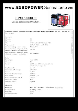 Stromerzeuger, Diesel Europower EPSP9000DE (MA)