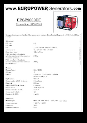 Stromerzeuger, Diesel Europower EPSP9000DE (MA)