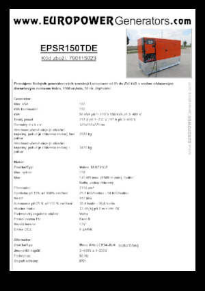 Stromerzeuger, Diesel Europower EPSR150TDE (MA)