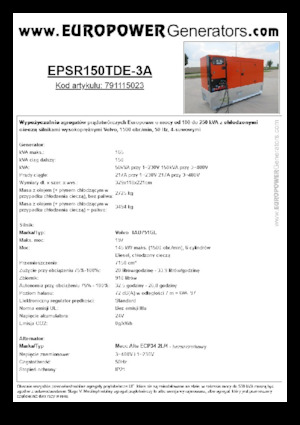 Stromerzeuger, Diesel Europower EPSR150TDE-3A (MA)