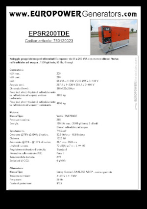 Stromerzeuger, Diesel Europower EPSR200TDE (LS)