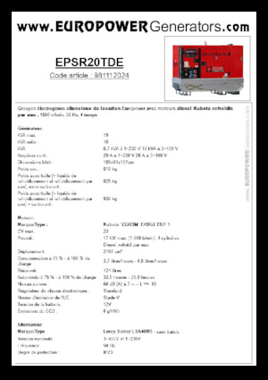 Stromerzeuger, Diesel Europower EPSR20TDE (LS)