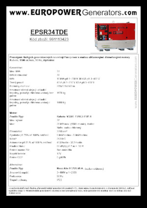 Stromerzeuger, Diesel Europower EPSR34TDE (MA)