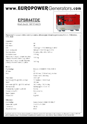 Stromerzeuger, Diesel Europower EPSR44TDE (LS)