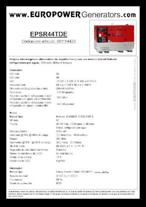 Stromerzeuger, Diesel Europower EPSR44TDE (LS)