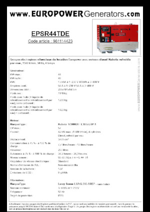 Stromerzeuger, Diesel Europower EPSR44TDE (LS)