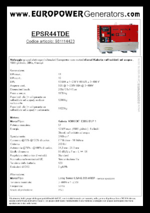 Stromerzeuger, Diesel Europower EPSR44TDE (LS)