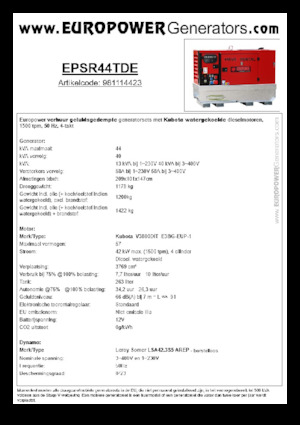Stromerzeuger, Diesel Europower EPSR44TDE (LS)