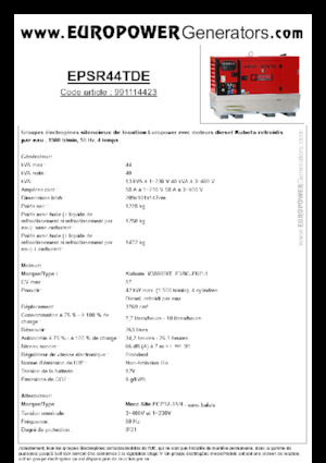 Stromerzeuger, Diesel Europower EPSR44TDE (MA)