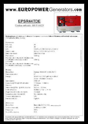 Stromerzeuger, Diesel Europower EPSR44TDE (MA)