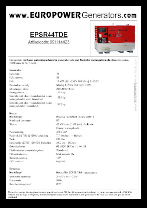 Stromerzeuger, Diesel Europower EPSR44TDE (MA)