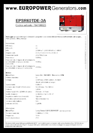 Stromerzeuger, Diesel Europower EPSR60TDE-3A (LS)
