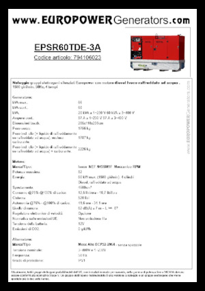 Stromerzeuger, Diesel Europower EPSR60TDE-3A (MA)