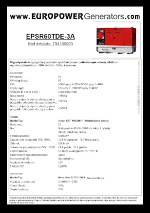 Stromerzeuger, Diesel Europower EPSR60TDE-3A (MA)