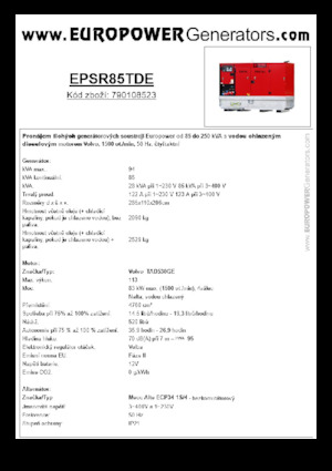 Stromerzeuger, Diesel Europower EPSR85TDE (MA)