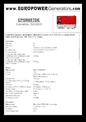 Stromerzeuger, Diesel Europower EPSR85TDE (MA)