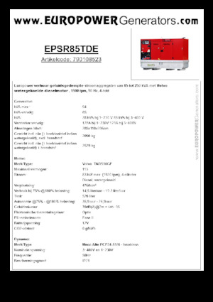 Stromerzeuger, Diesel Europower EPSR85TDE (MA)