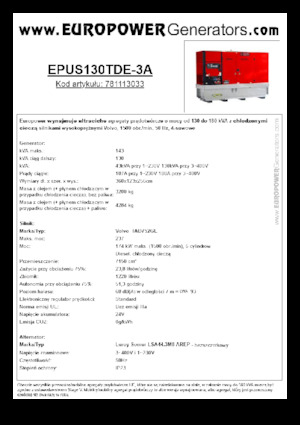 Stromerzeuger, Diesel Europower EPUS130TDE-3A (LS)