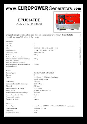 Stromerzeuger, Diesel Europower EPUS14TDE (LS)