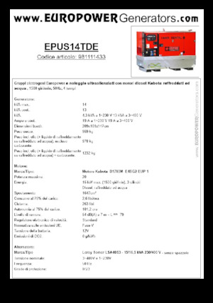 Stromerzeuger, Diesel Europower EPUS14TDE (LS)