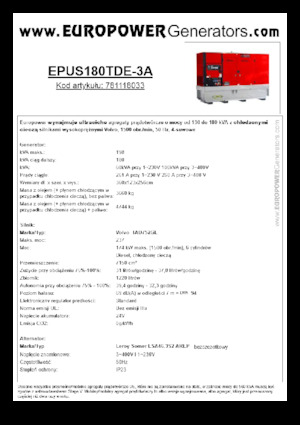 Stromerzeuger, Diesel Europower EPUS180TDE-3A (LS)