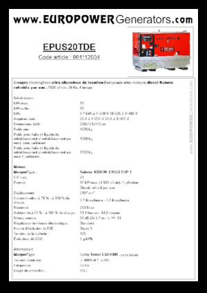 Stromerzeuger, Diesel Europower EPUS20TDE (LS)