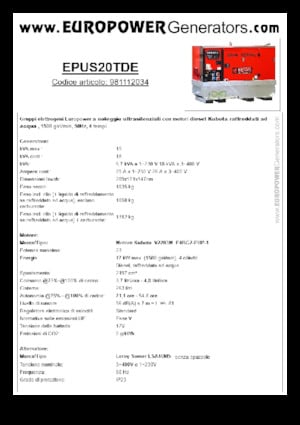 Stromerzeuger, Diesel Europower EPUS20TDE (LS)