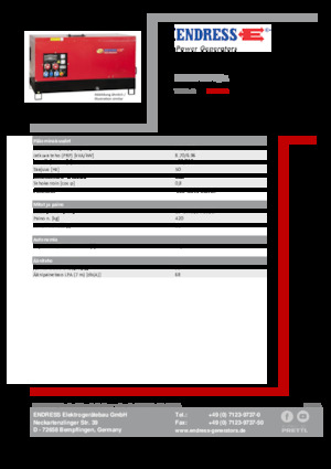 Stromerzeuger, Diesel Endress ESE 10 YW-B/A 