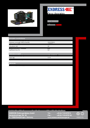 Stromerzeuger, Diesel Endress ESE 275 IW