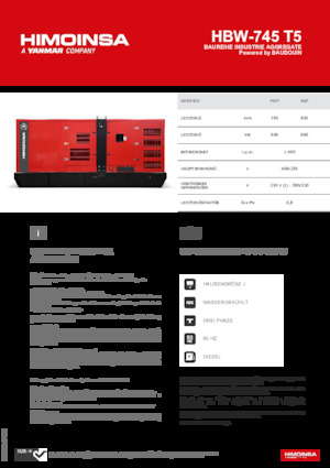 Stromerzeuger, Diesel HIMOINSA HBW-745 T5