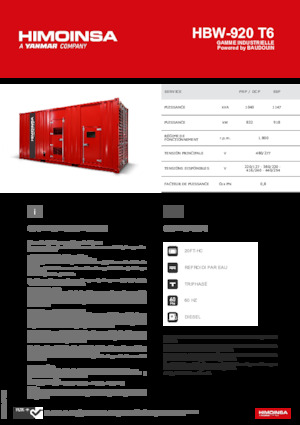Stromerzeuger, Diesel HIMOINSA HBW-920 T6