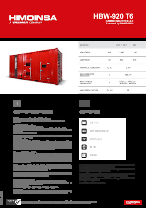 Stromerzeuger, Diesel HIMOINSA HBW-920 T6