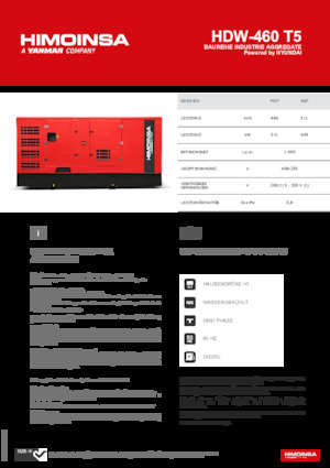 Stromerzeuger, Diesel HIMOINSA HDW-460 T5