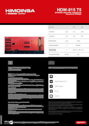 Stromerzeuger, Diesel HIMOINSA HDW-915 T5